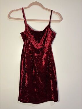 Zaful Wine Red Velvet Mini Dress